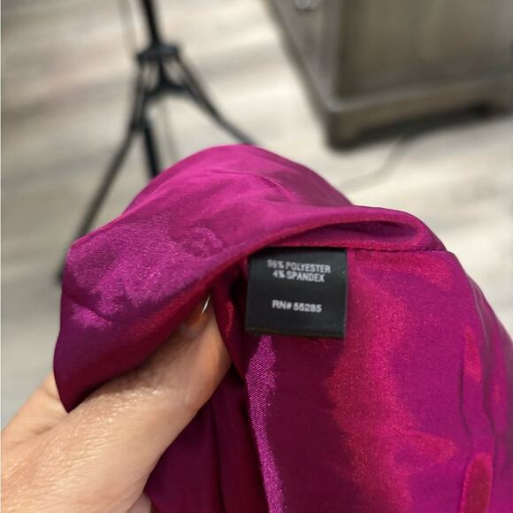 Express Pink Colorblock Strapless Ruched Dress Side Zip Size 12 - Picture 8 of 8